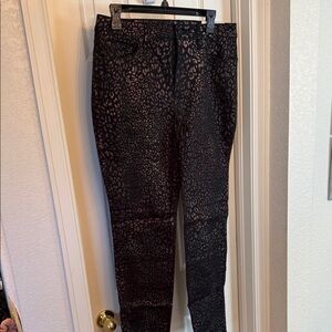 Black Animal Print Skinny Pants